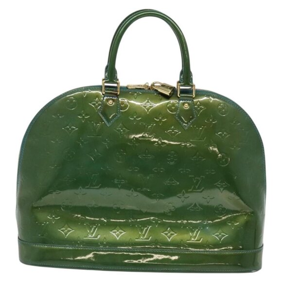 LOUIS VUITTON Monogram Vernis Alma GM Hand Bag Bluenuit LV Auth - Picture 3 of 16